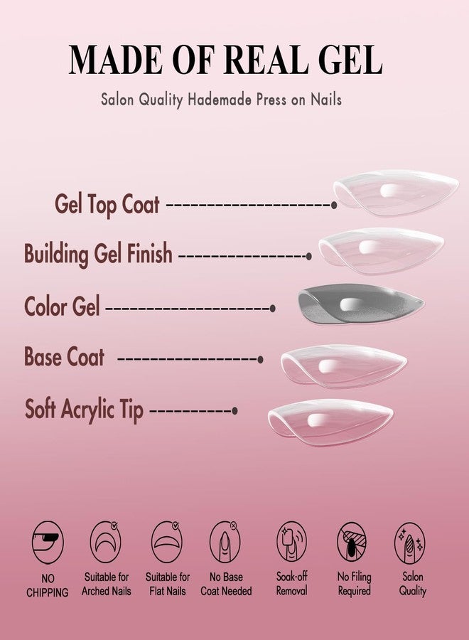 KQueenest White French Tip Press On Nails Medium, 30 Pcs Coffin Press On Nails with Glue, Glossy Soft Gel Fake Nails Press ons Short Ballerina, Reusable Natural Nude Glue on Nails for Women Weddings - Image 4